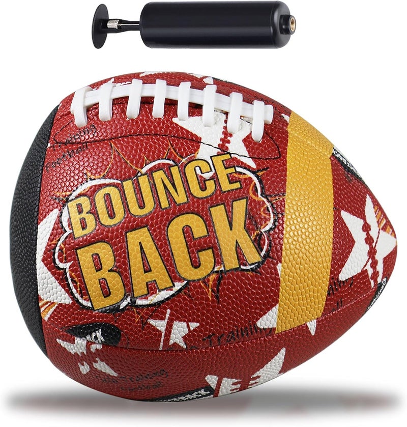 BOUNCEBACK Soft Leather Training Football, Youth Size & Official Size, Fatherless PU PassCatch Solo Enhancing Passing Catching(with Pump) - Image 1